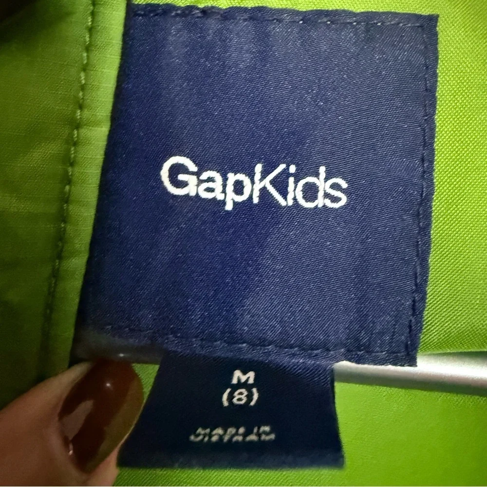Gap Kids Boys Puffer VestGreen with Black Trim Mock Neck Kids M (8-9) Like New